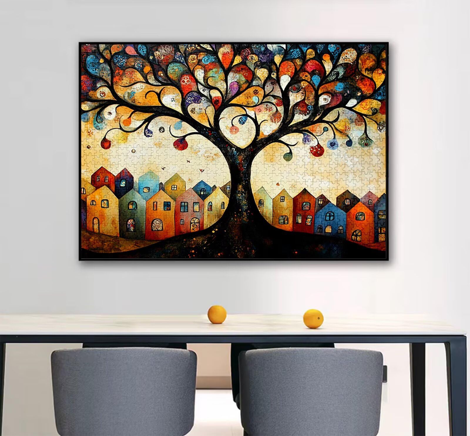Abstrakcyjne Puzzle 1500 sztuk, 5D DIY Puzzle Drzewo Puzzle Dorośli i 14 lat Chłopcy, Układanka z pudełkiem prezentowym, Gry Relaks i Inteligencja, Wystrój pokoju na ścianę, 87 x 57 cm, Model105