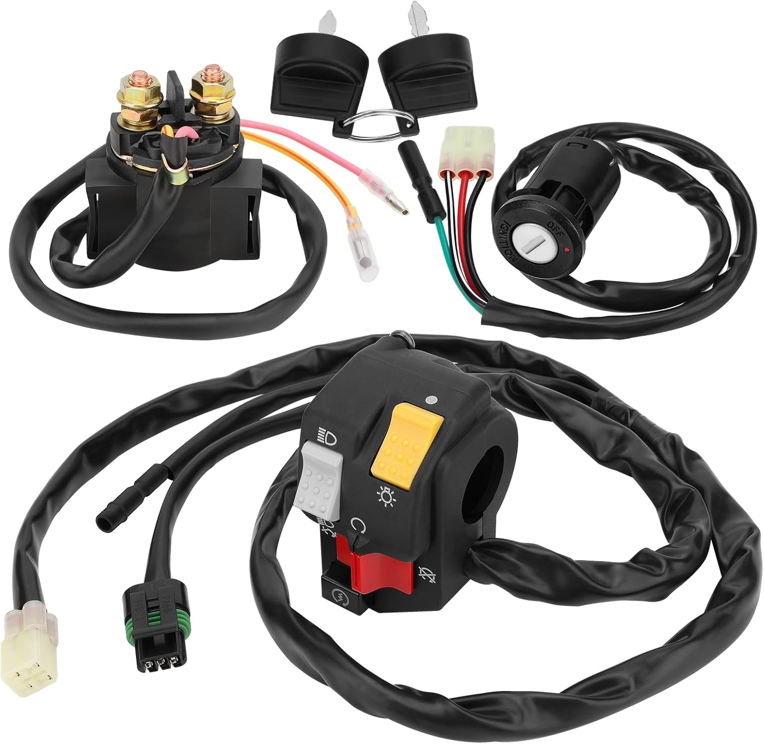 M MATI Handlebar Key Starter Relay Switch Kit for Honda TRX250EX 250EX 2001-2005 35020-HN6-003 35100-HM8-000 35850-HM8-A41