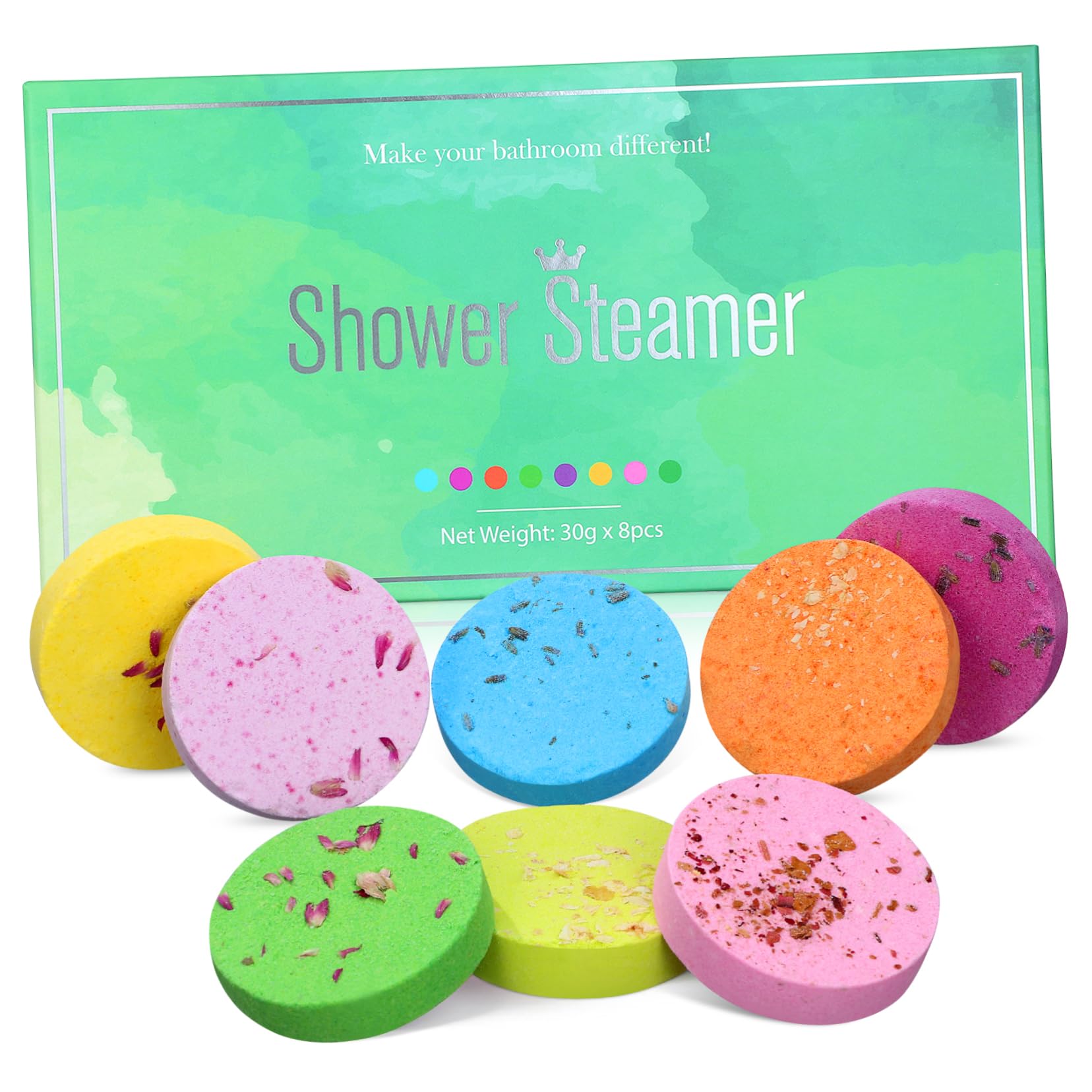 Didiseaon 8 Pastillas de Baño Aromáticas de Sal Marina para Ducha Femenina Aroma Elegante y Propiedades para Cuidar la Epidermis sin Manchar la Bañera
