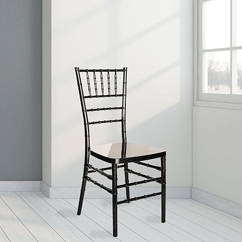 Miniatura 2 de FOH FOHFurniture - Juego de 4 sillas Chiavari de acrílico, moderna silla de comedor fantasma, asiento transparente, sillas laterales de plástico