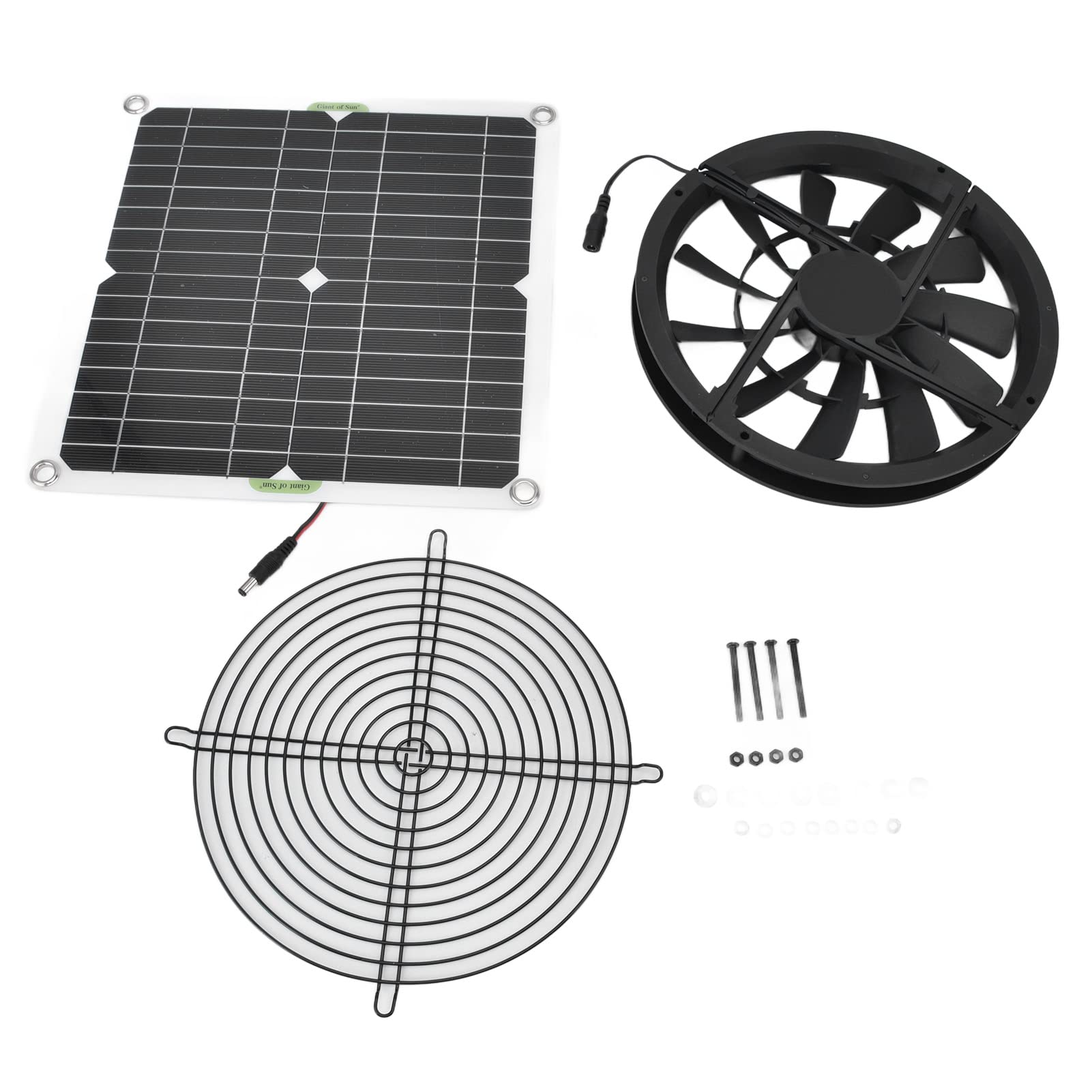 Ventilatore di scarico con energia solare, ventilatore a energia solare, 12W, set di pannelli solari, per la casa, la serra, il raffreddamento del pollaio per animali domestici