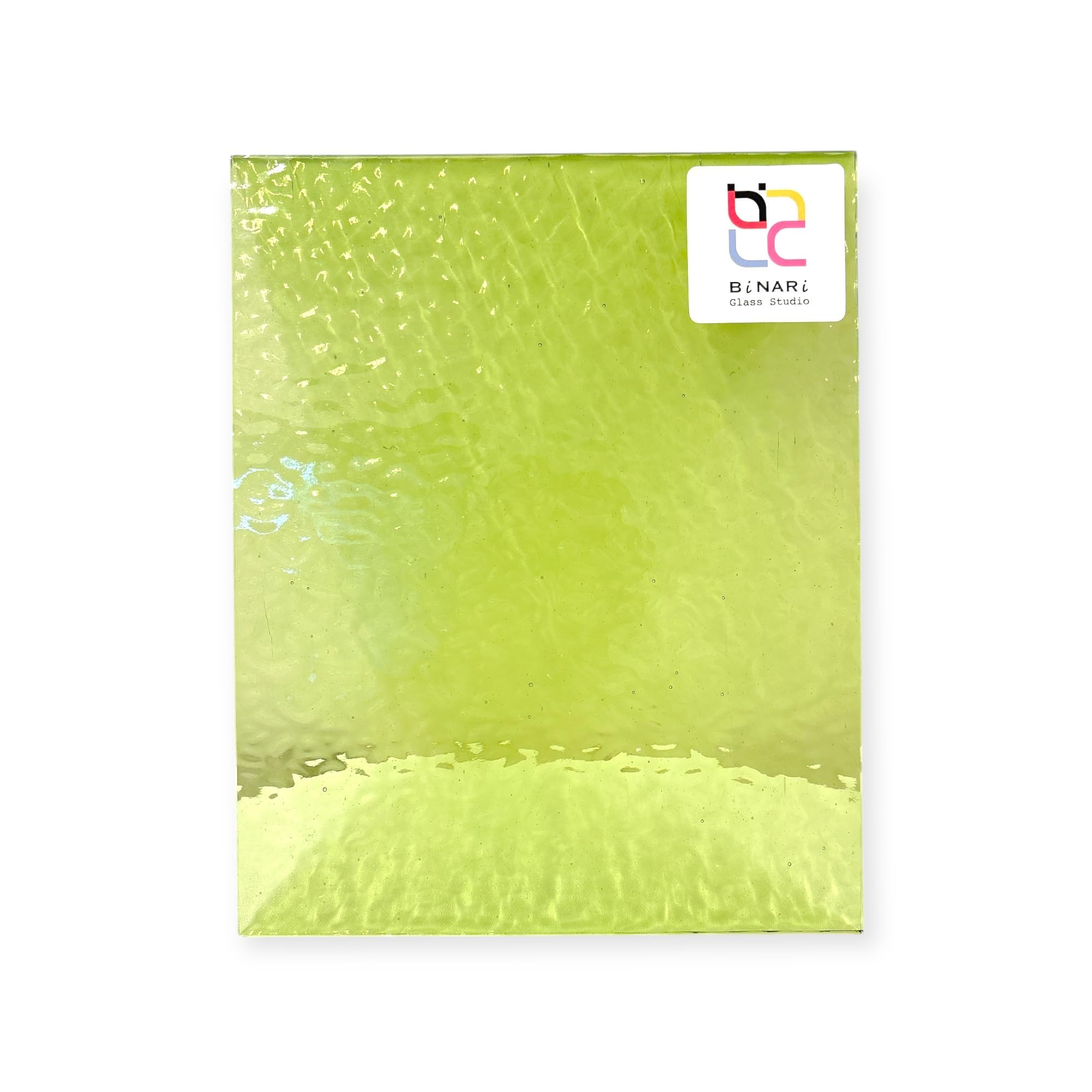 Wissmach Stained Glass Sheet: Light Olive Green English Muffle | Curated by BiNARi Glass Studio