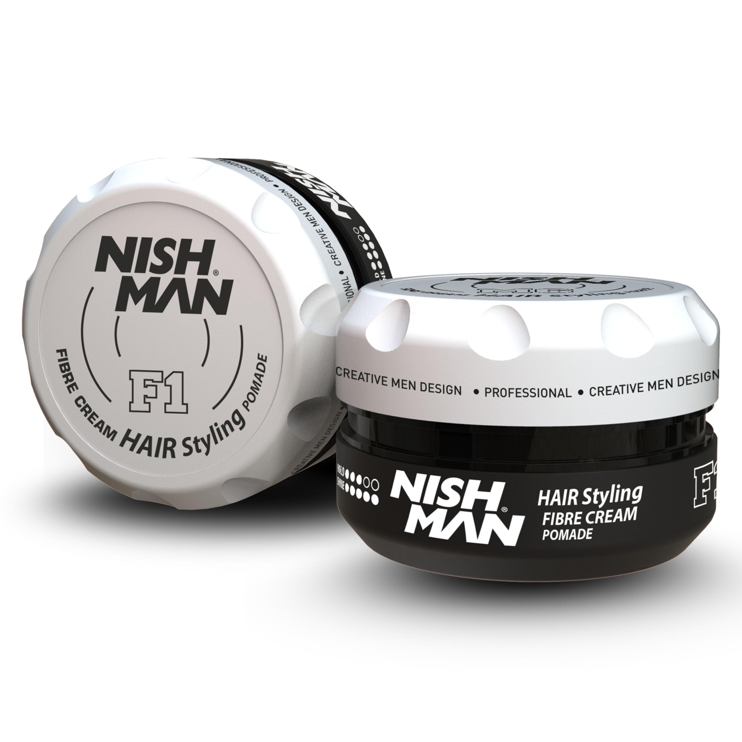 NISHMAN Hair Styling Pomade F1 - Fibre Cream 100g - Flexible Hold and Shine for All Hair Types - Long-Lasting Texture and Definition - Easy to Apply & Restyle