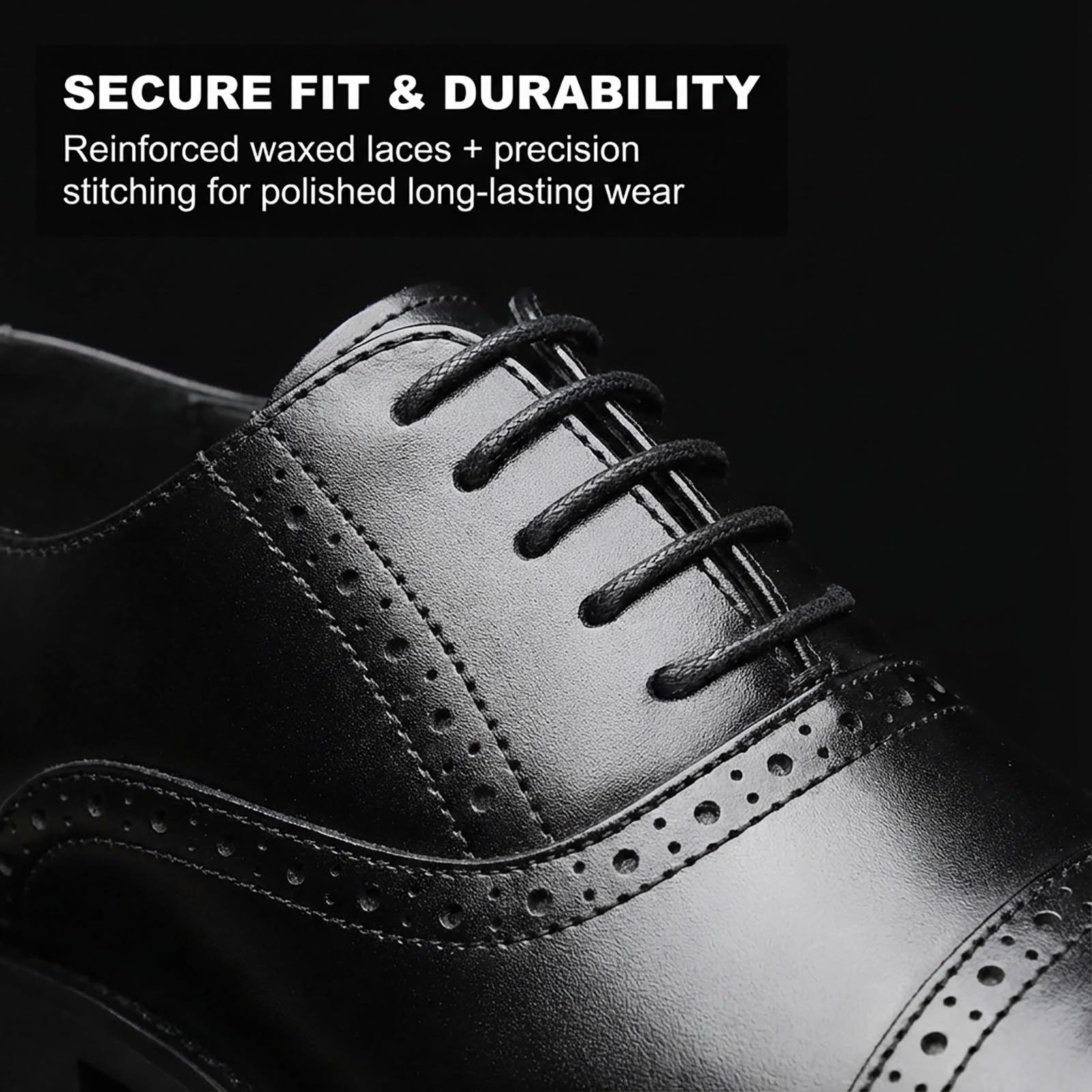 Scarpe Classiche Oxford da Uomo for Affari, Matrimoni Ed Eventi Formali Stringate Traspiranti con Supporto Imbottito(Black,40 EU)