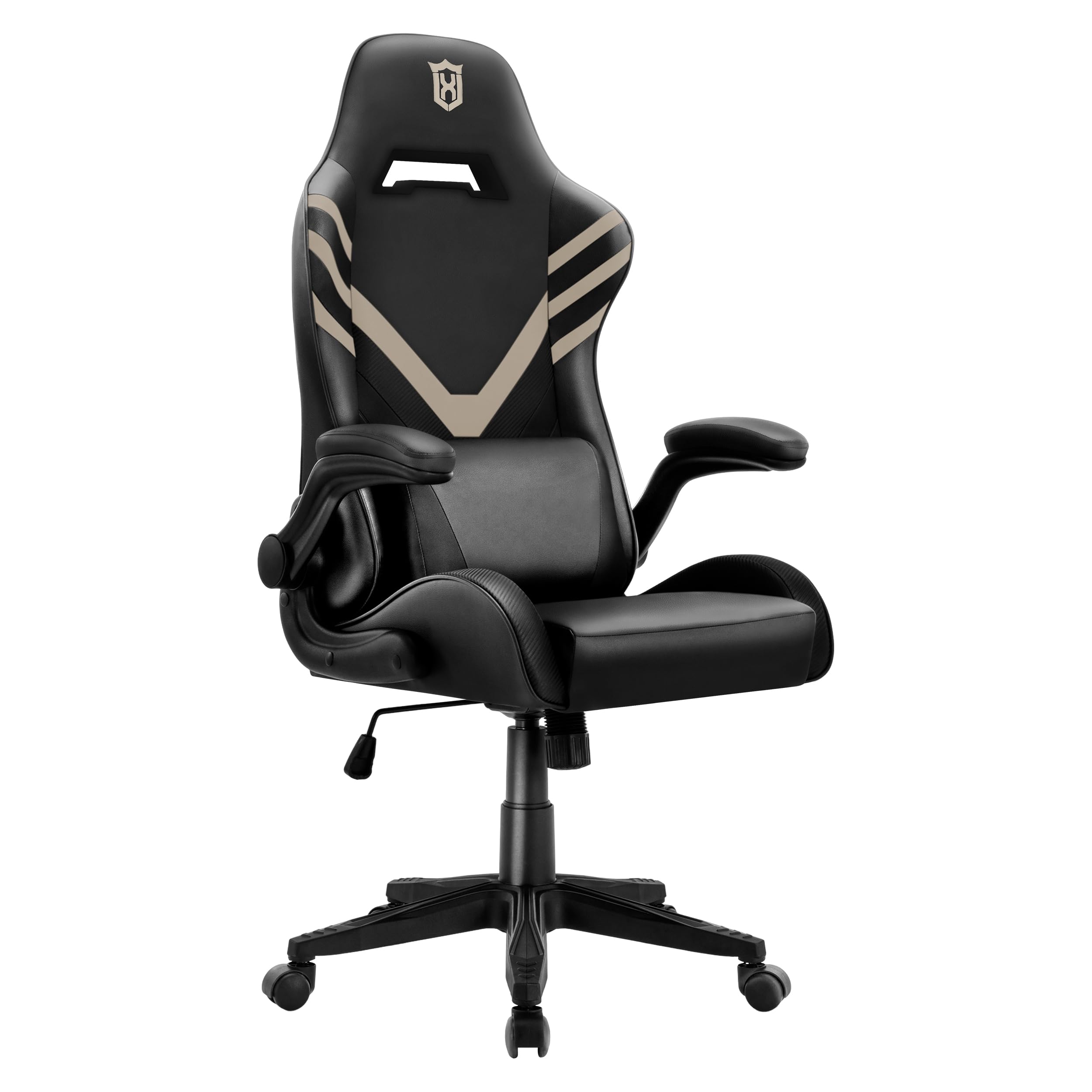 Gaming Chair Ergonomic Racing Style Recliner with Massage Lumbar Support, Office Armchair for Computer PU Leather E-Sports Gamer Chairs with Flip-up Armrest, Black and White.