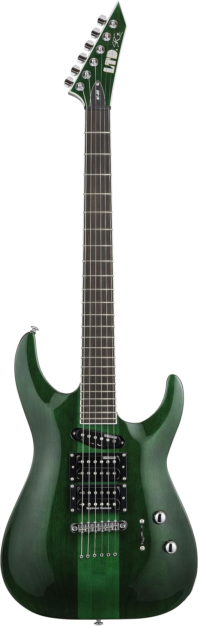 ESP LTD SC-20 Signature Series Stephen Carpenter Electric Guitar with Case, See Thru Green