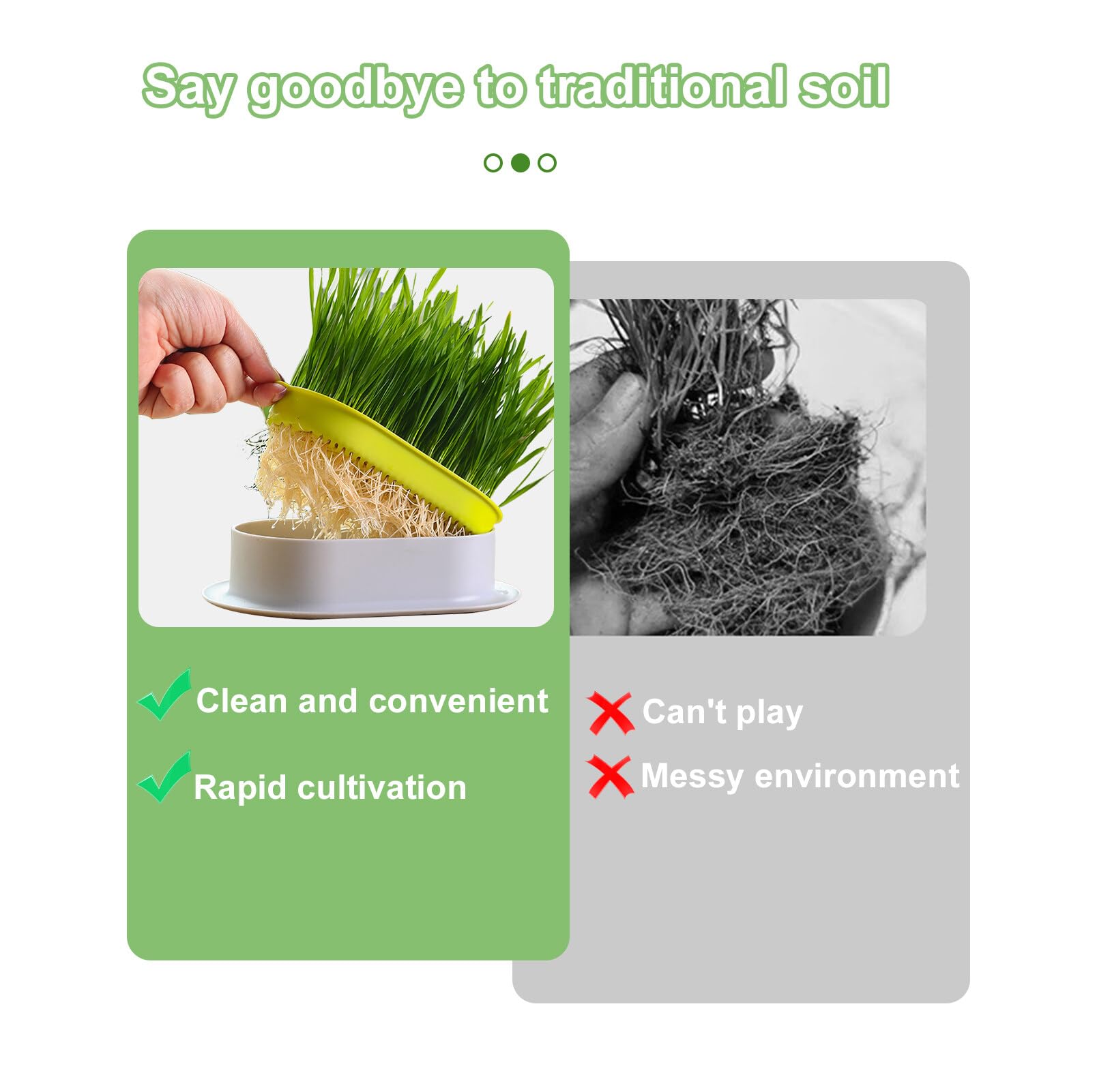 2 cuencos para plantas de hierba de gato, bandeja para hierba de gato, bandeja para gérmenes, bandeja de germinación, semillas, germinación, bandeja de germinación, bandeja de semillas para