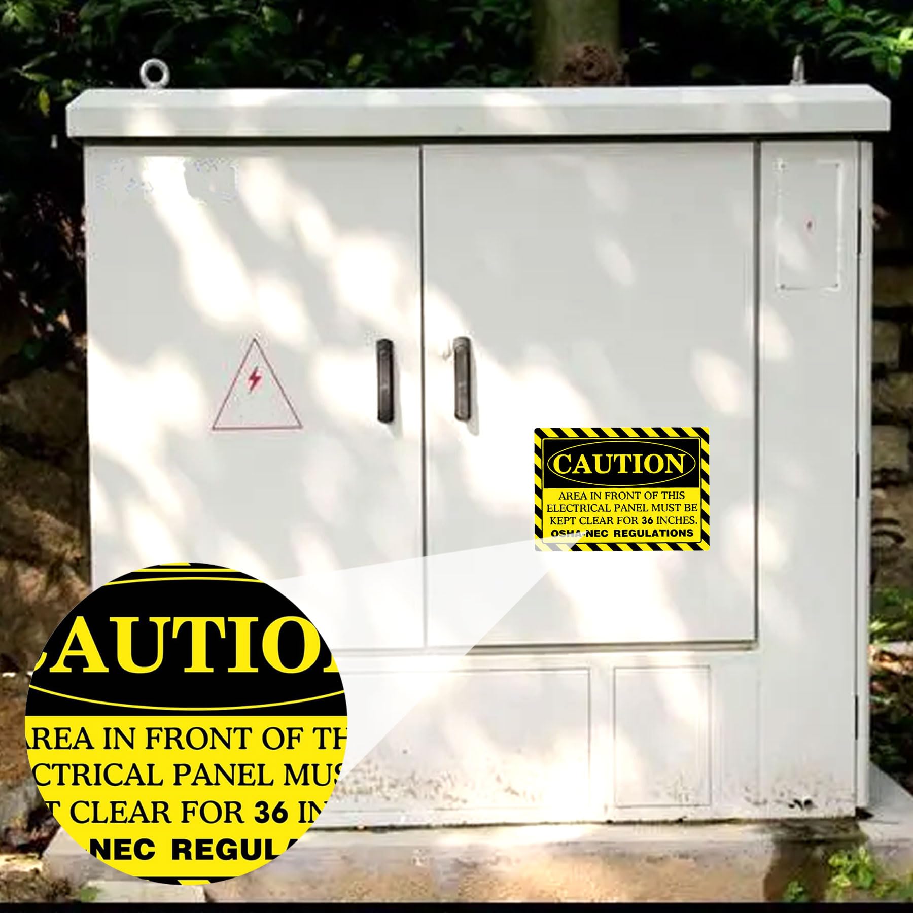 4 Pack Caution Area in Front of This Panel Must Be Kept Clear for 36 Inches Sign OSHA Labels 7"x10" Safety Sign Vinyl Stickers Do Not Block Electrical Panel Floor Decal - Image 3