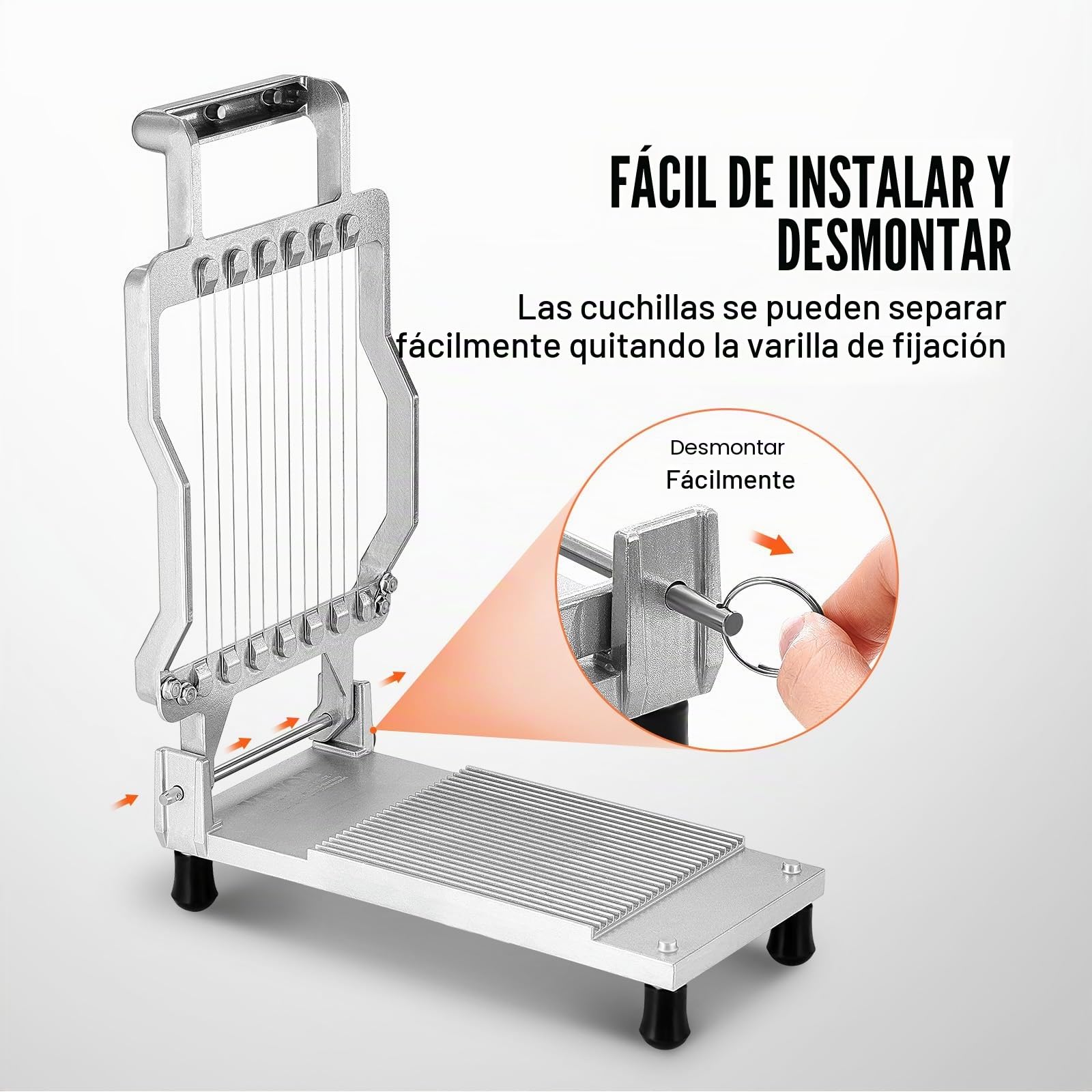 VEVOR Cortador Desmontable de Queso con Alambre para Cortar Mantequilla y Queso, Cortador de Aleación de Aluminio con Alambre de Acero Inoxidable 316, para Cocina y Restaurante, 317 x 169 x 90 mm