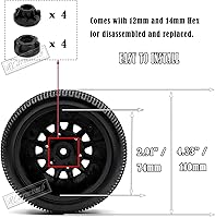 Vista 3 de 4 neumáticos de camión Rc, ruedas y neumáticos hexagonales RC de 0.472 in0.551 in para 110 Slash 2WD 4×4 4wd, Arrm a Senton Axia1 Red cat Rc 4wd Hex