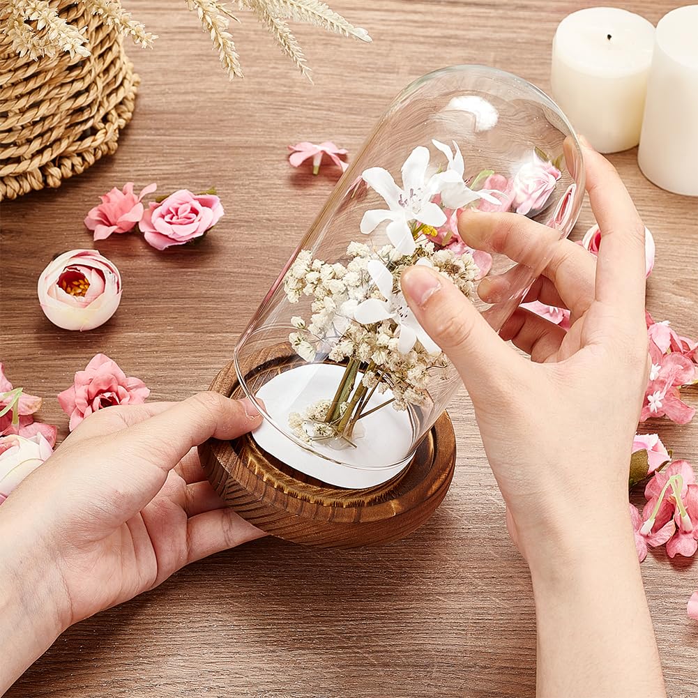 AHANDMAKER Vitrine En Verre Avec Base En Verre, Dôme, Cloche Miniature, Boule à Neige, Vitrine Décorative Pour Plantes, Fleurs, Artisanat, Couronne, Cristal 4.7,{5} Cm