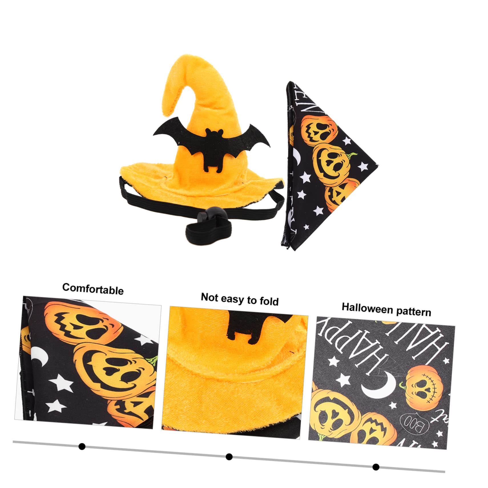 INOOMP 5 Set cappello di halloween dog costume cat hat berretto da strega di Halloween costumi di per cani bandana decorativa di zucca e di per animali domestici