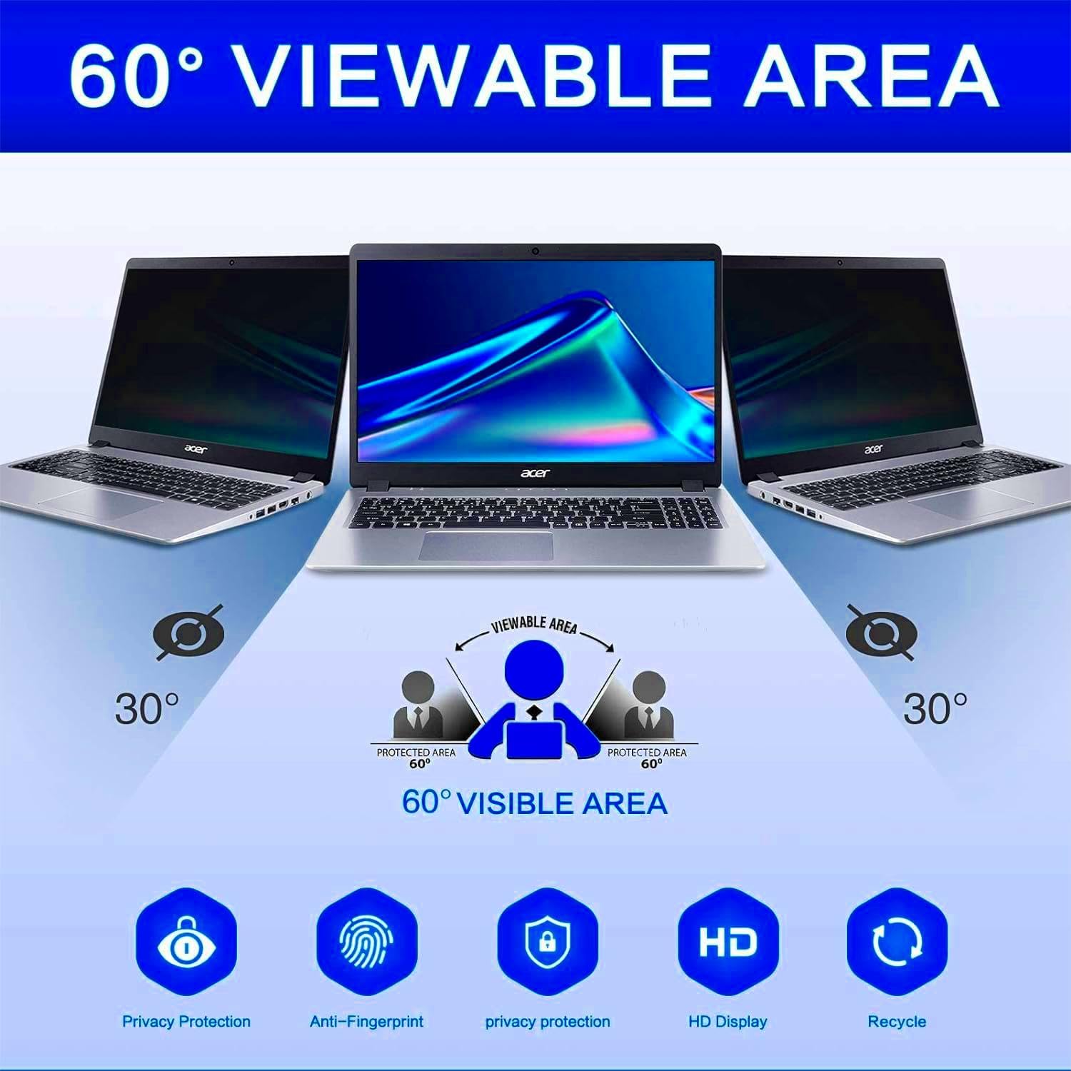 Filtro de pantalla de privacidad para laptop de 17.3 pulgadas 16:9 - Escudo de privacidad para monitor de computadora y protector antirreflejos