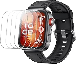 zZjoOoj Lot de 4 films de protection d'écran en verre trempé pour Huawei Watch Fit 4 Pro, protection d'écran HD, sans bulles, anti-rayures, dureté 9H, film blindé pour Watch Fit 4 Pro