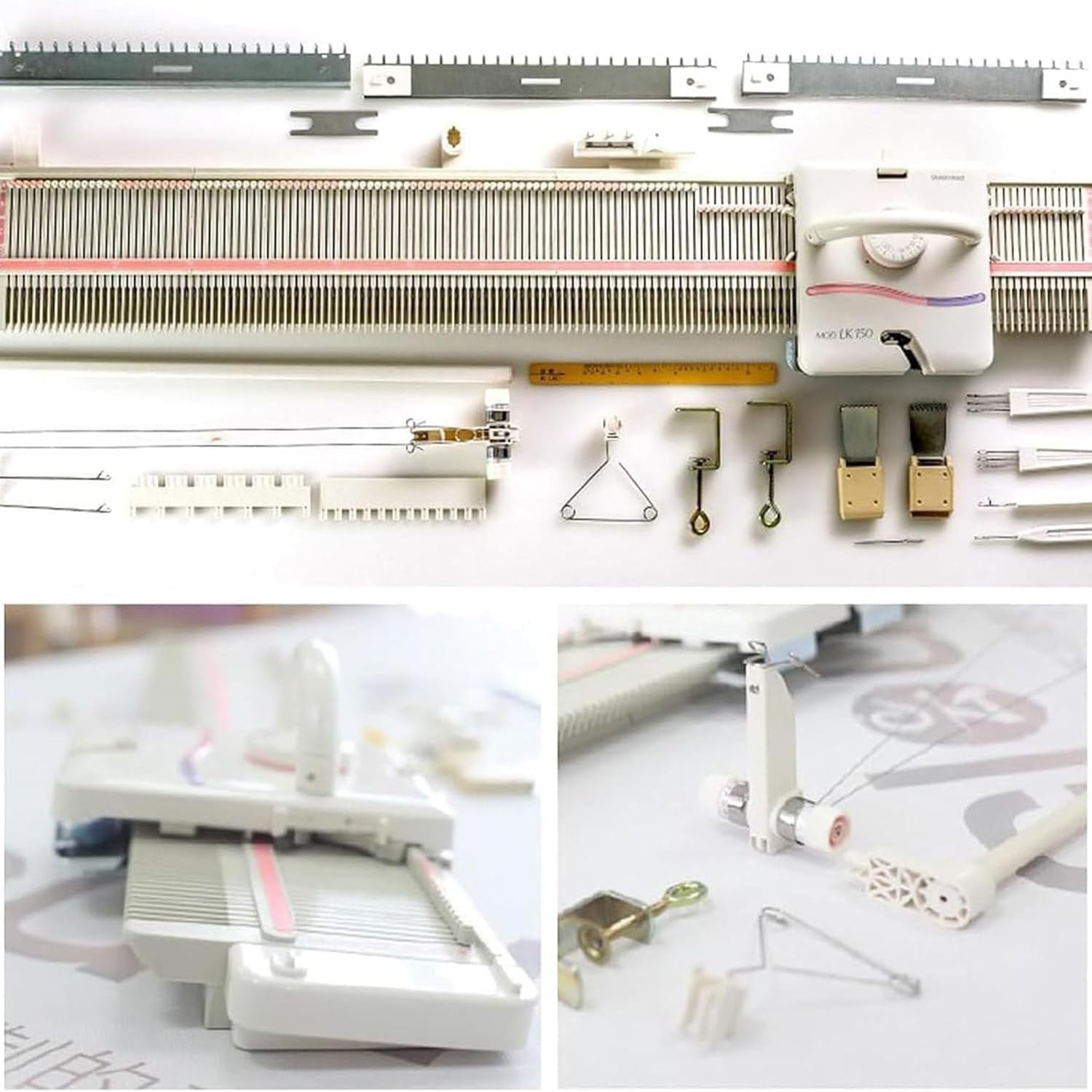 Zestaw maszyn dziewiarskich, automatyczne narzędzie do szycia 6,5 mm, do 150 szwów, zawiera akcesoria do skarpet, czapek, szalików, idealne do użytku domowego
