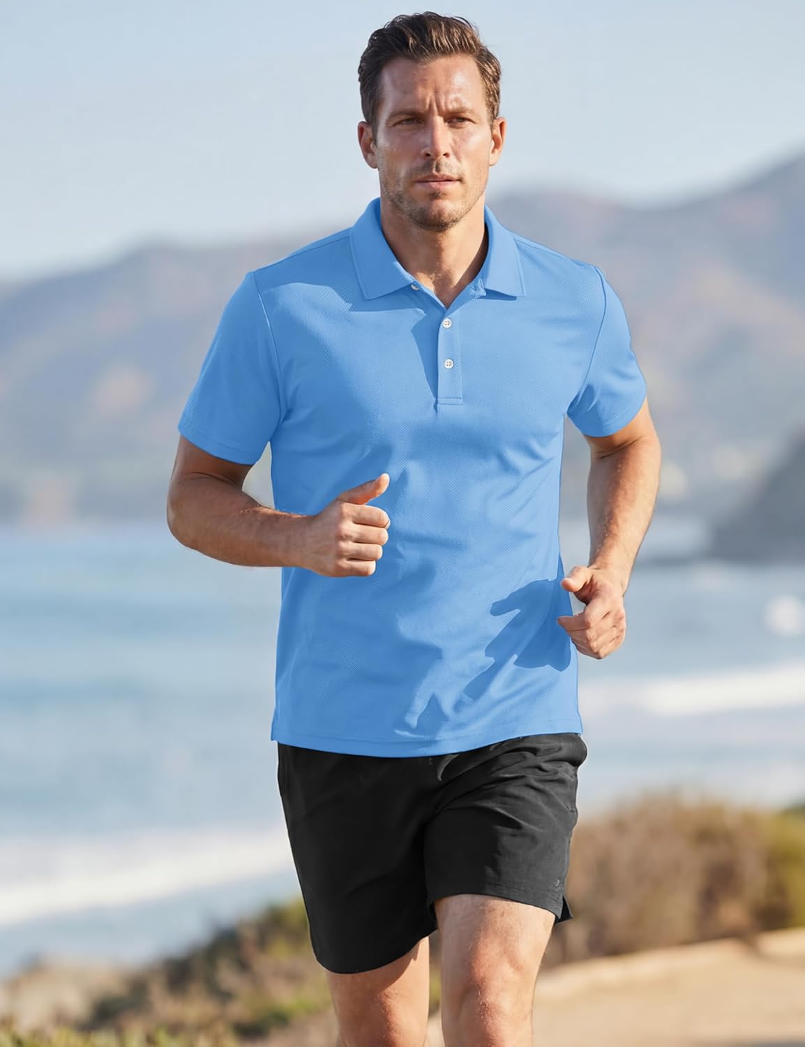 TACVASEN Mens Golf Shirt Dry Fit Mens Polo Shirts Short Sleeve Performance Golf Polos for Men with Collar Work Shirts