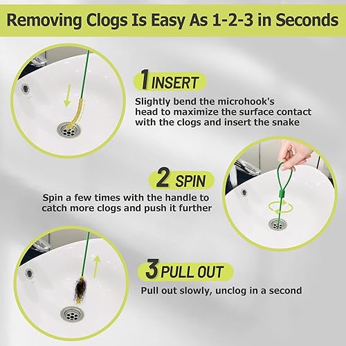 Miniatura 6 de Kelly's Collection Herramienta para eliminar obstrucciones de drenaje de serpiente de drenaje de 30 pulgadas, acero antirotura con revestimiento de