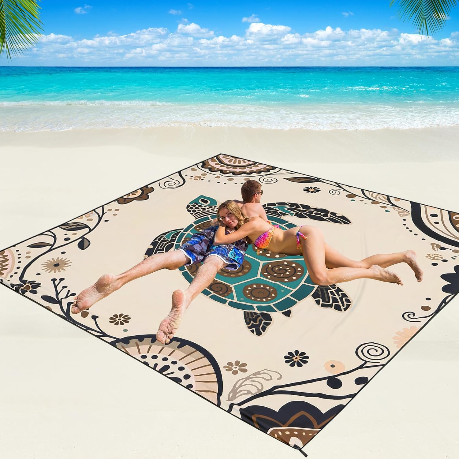 Beige Sea Turtle - Mandala