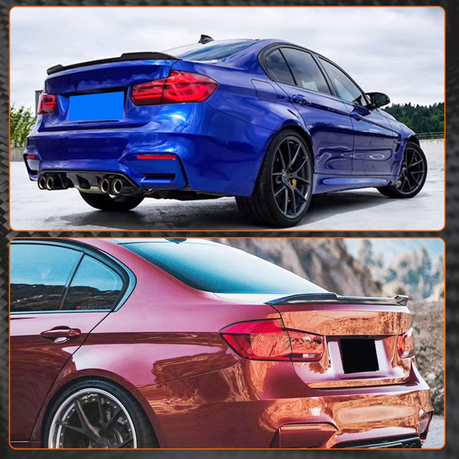 MCARCAR KIT Carbon Fiber Trunk Spoiler Compatible with 2012-2018 BMW F30 3 Series Sedan & 2014-2019 F80 M3 Sedan Rear Tail Lip Wing