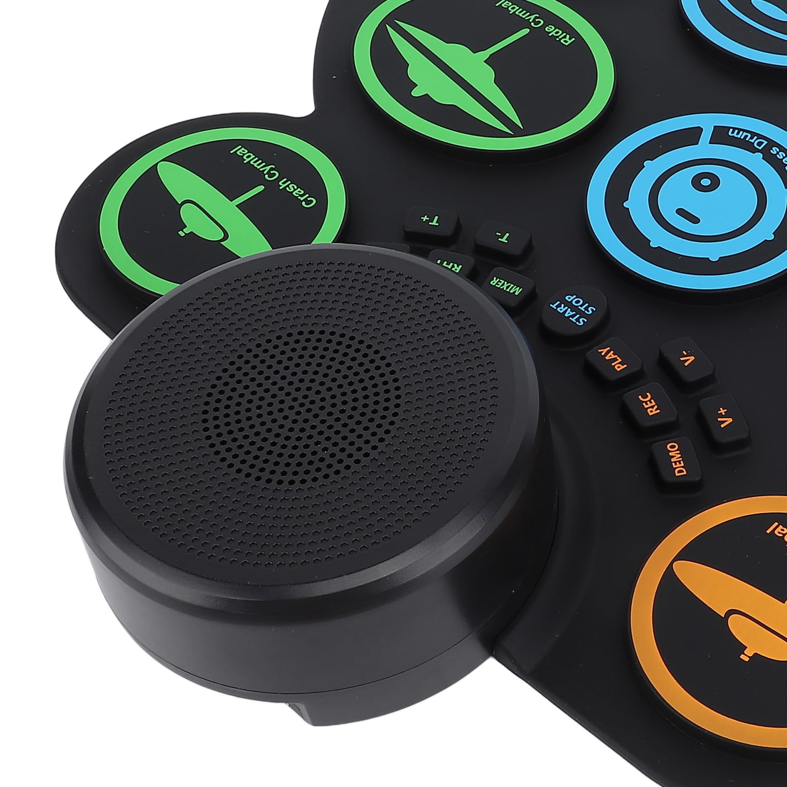 Set Avvolgibile Elettronico, Altoparlante Portatile Ricaricabile Integrato per Batteristi, Amanti della Musica, ABS/silicone