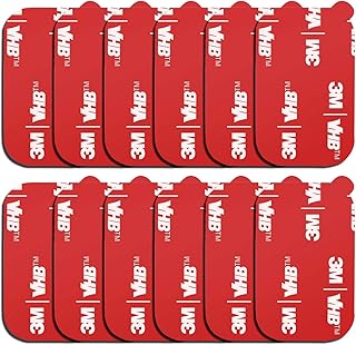 12 Pack Rectangle 3M Sticky Adhesive Replacement Kit, for Magnetic Car Dashboard Phone Mount Base Sticker Parts Double Side 3M VHB Tape Adhesive Pads (Red)