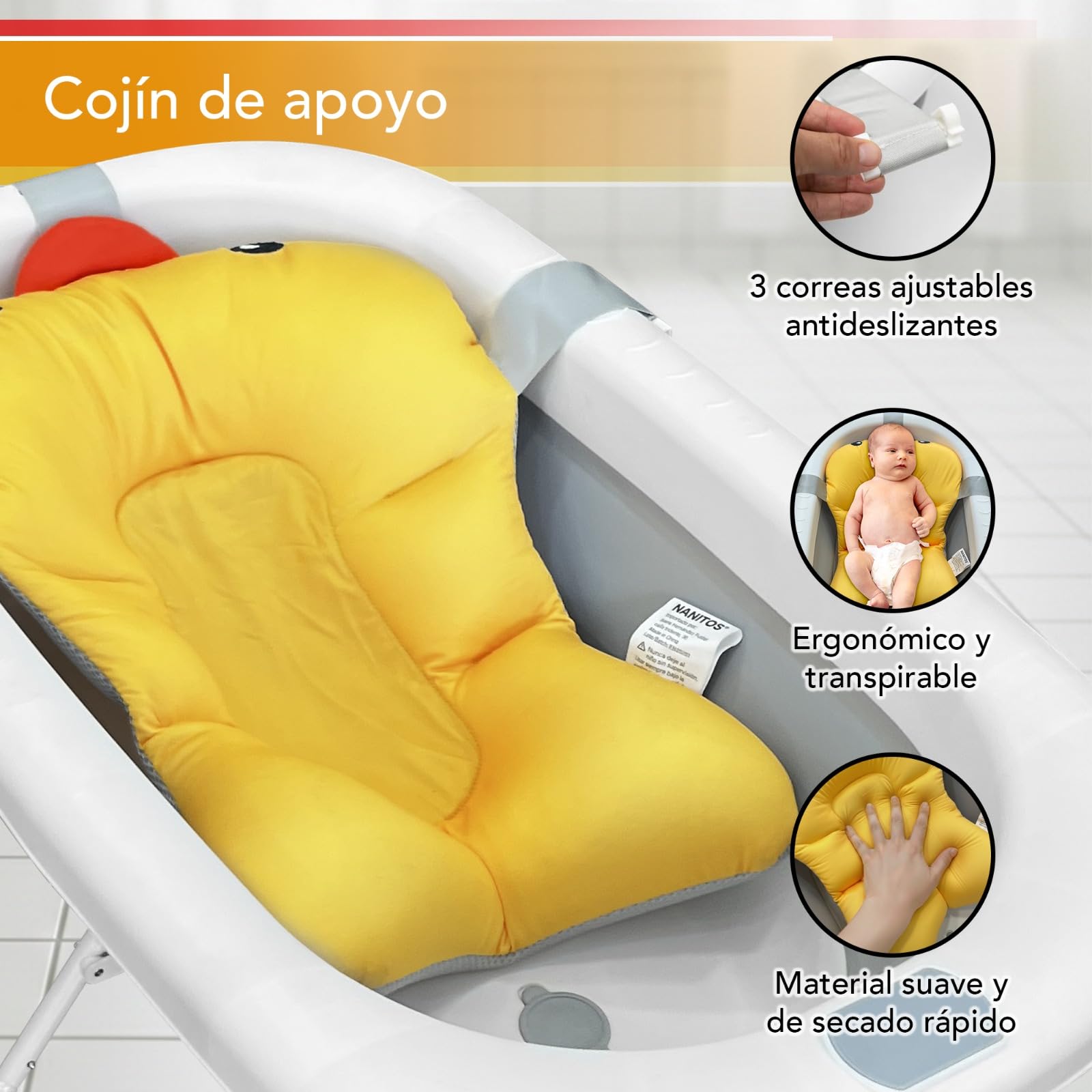 Bañera Bebe con Patas. Bañera Plegable Bebé Banheira con Soporte Bebe Cosas para Bebes Recien Nacidos Cojín Bañera Bañeras para Bebes Baño Lista Nacimiento Bebe Asiento Bañera