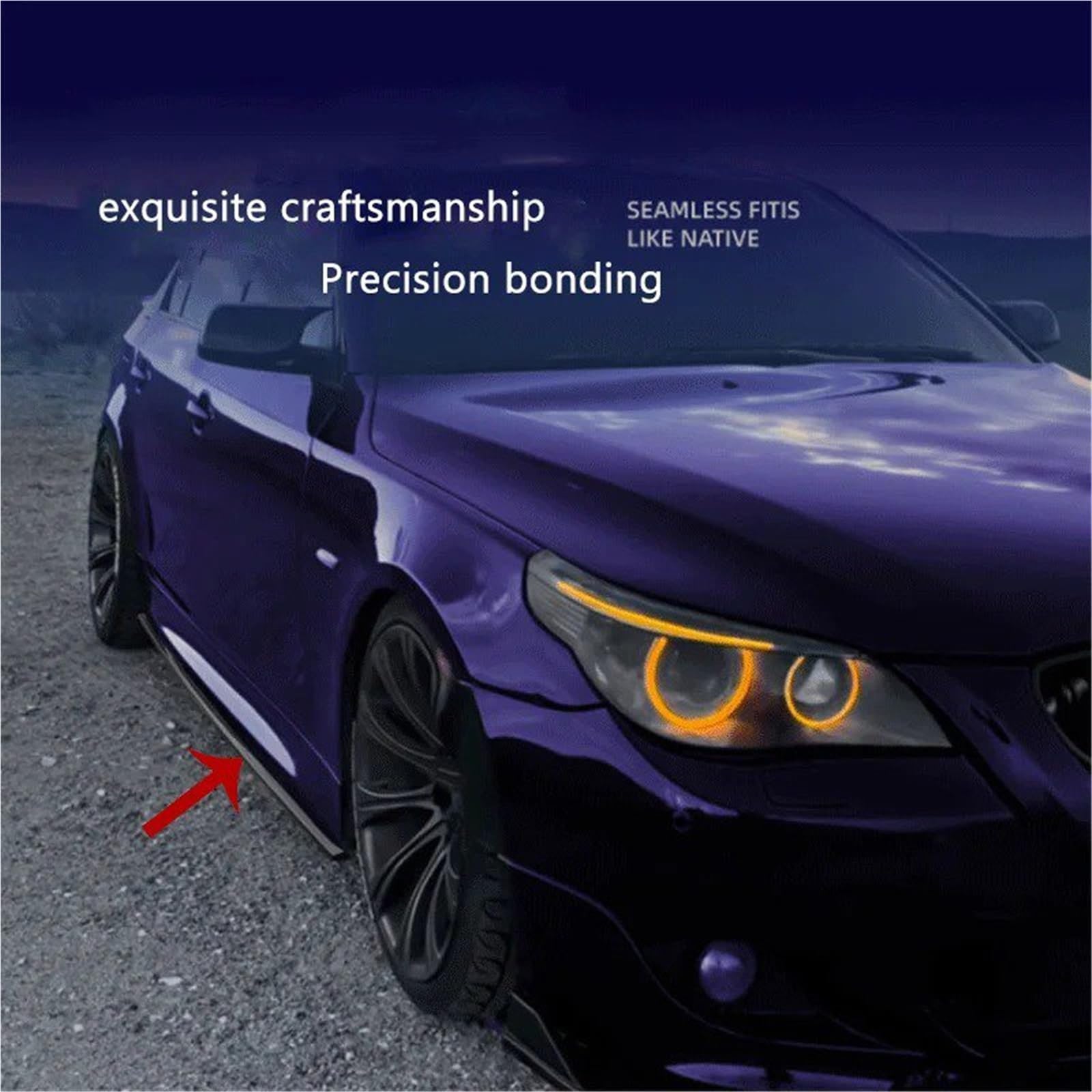 Extension De Jupe Latérale pour BMW Série 5 E60 E61 pour M5 pour Sport 2005-2010 MP Modification du Petit Contour De Bas Caisse(Glossy Black)