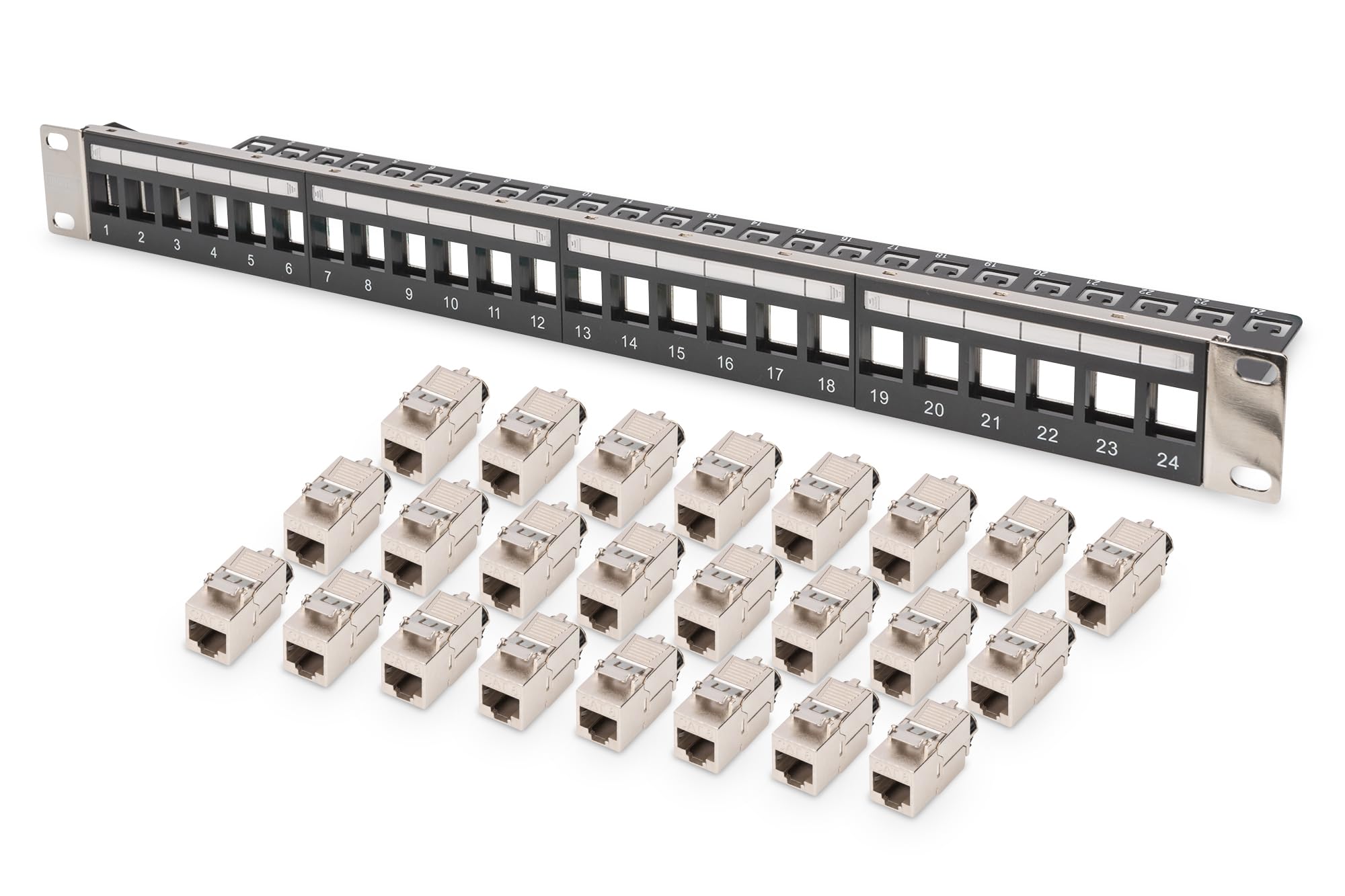 Panneau de brassage 24 ports Cat8.1 blindé contre les interférences - 8