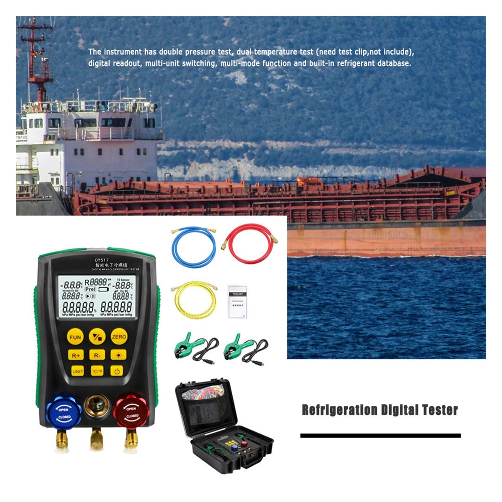 MRCARTOOL L302 HVAC Vacuum Pressure Temperature Tester Leakage Test Refrigeration Tools Digital Manifold Gauge Meter Testo - View #9