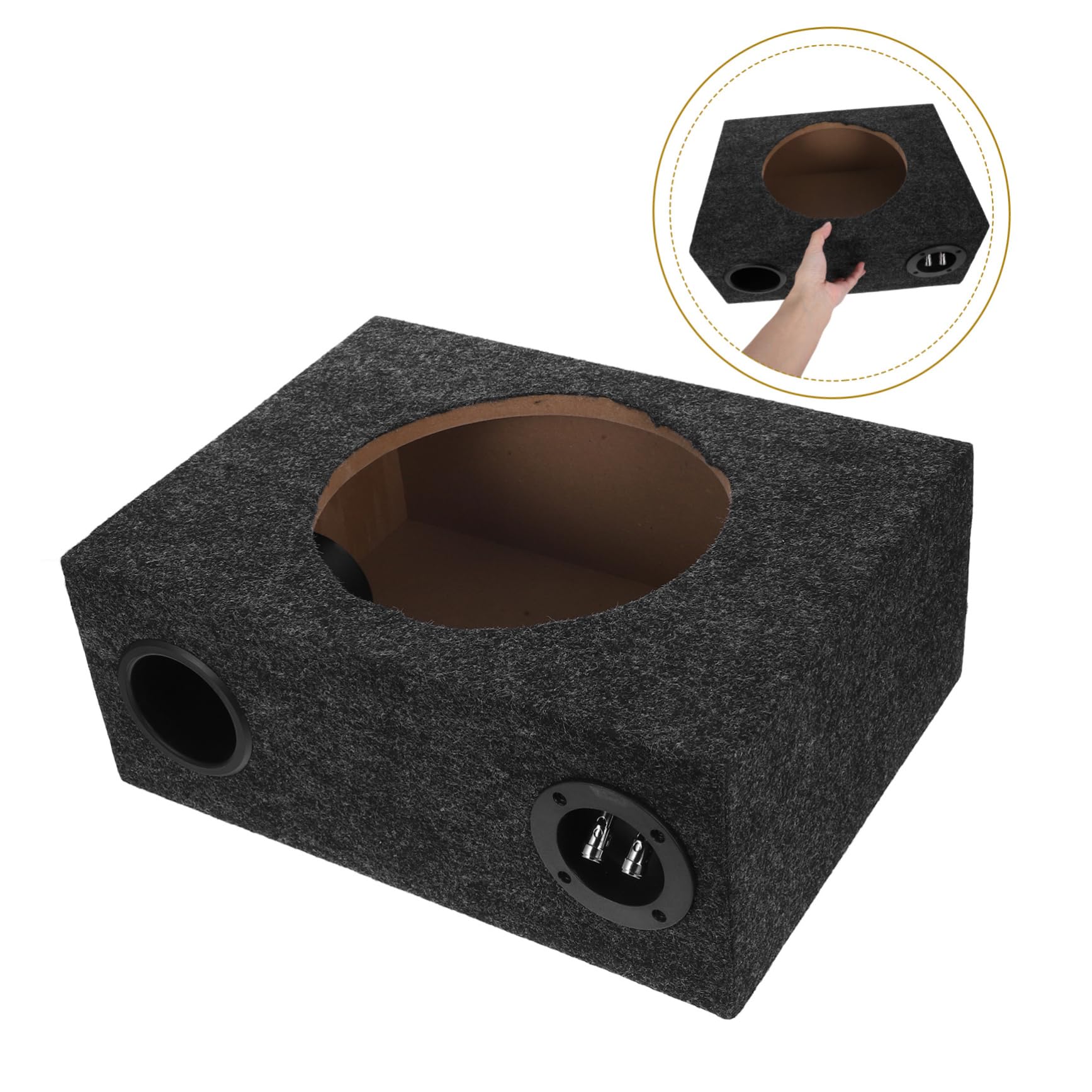 SOLUSTRE Caja de Subwoofer Que Mejora el Rendimiento del Sonido para Automóvil de 10 Pulgadas y Estructura de Madera y Felpa Diseño Elegante