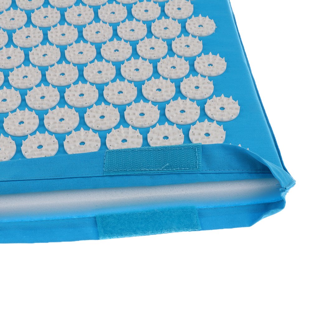 Piccolo tappetino per agopressione da viaggio per alleviare la tensione muscolare, il rilassamento e la qualità del sonno - Schiuma e plastica ABS - Cuscino professionale in lino - Preferito dalle