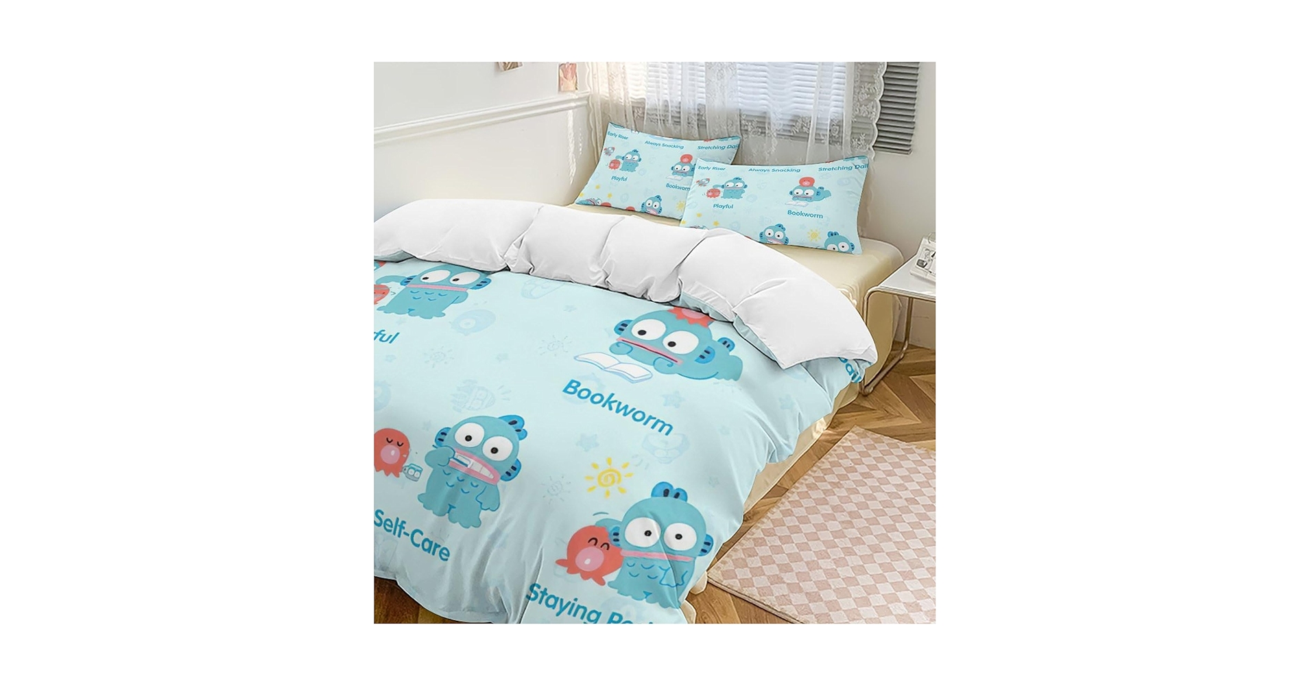 ハンギョドンフランネル寝具 3点セット【新品未使用】 Amazon｜ハンギョドン ベッド3点セット 布団カバー シングル 3点