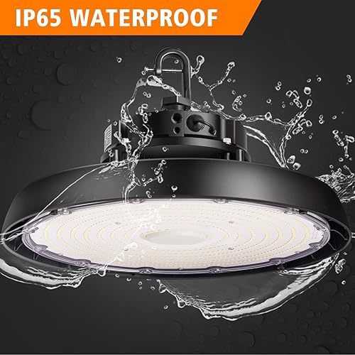 Miniatura 5 de Luz LED de alta bahía de 240 W UL& DLC listado UFO High Bay LED Luz 36000LM 0-10V regulable 6'Cable y enchufe de grado comercial poste de granero,