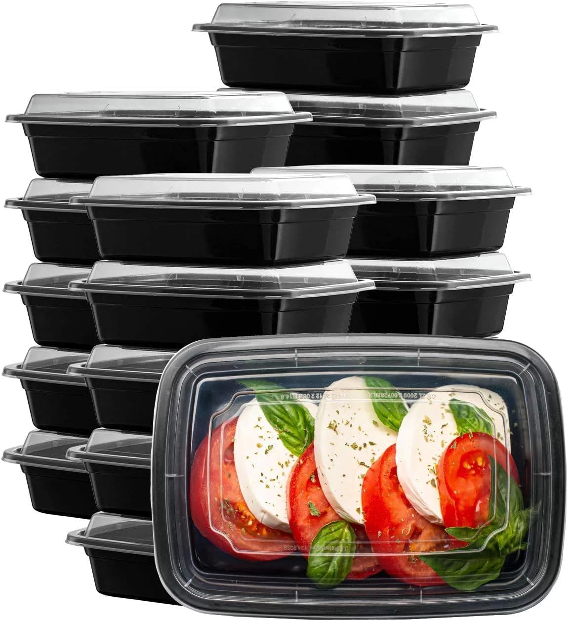 AMD Nexus (50 Pack, 28oz) 1 Compartment Plastic Meal Prep Containers - Reusable BPA Free Food Containers with Airtight Lids - Microwavable, Freezer and Dishwasher Safe