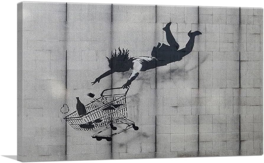 Amazon.com: ARTCANVAS Shop Till You Drop - Falling Shopper