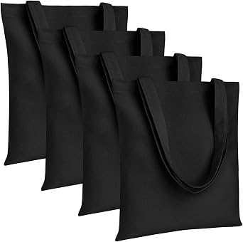 Muka 4 Pack Heavy Duty Canvas Tote Bag 12oz Cotton Tote Bags 15 x 16 Inch