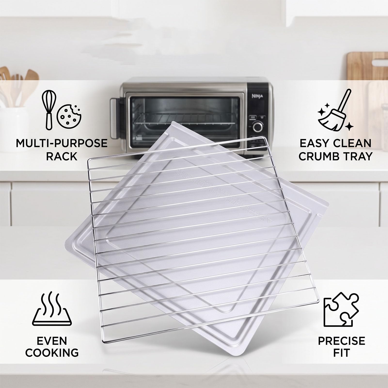 Cryfokt Plateau de Cuisson en Acier Inoxydable et Grille pour Four, avec