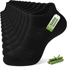 SockWaddles Men's and Women's Bamboo and Cotton Sneaker Socks, 6 Pairs Breathable Sports Socks for Running, Padded Short Socks, Ankle Socks for Sneakers