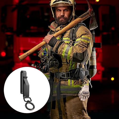 Miniatura 6 de Llavero de cinturón de alta resistencia, de acero inoxidable, negro, para hombres, clip táctico con llaveros para cinturones de 1.5 a 2.25 pulgadas