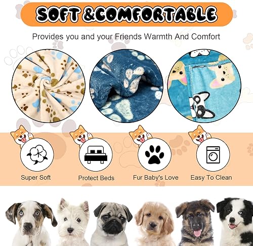 Miniatura 2 de 1 paquete de 3 mantas para perros, mantas para perros medianos, manta súper suave y esponjosa de forro polar de primera calidad para mascotas, manta
