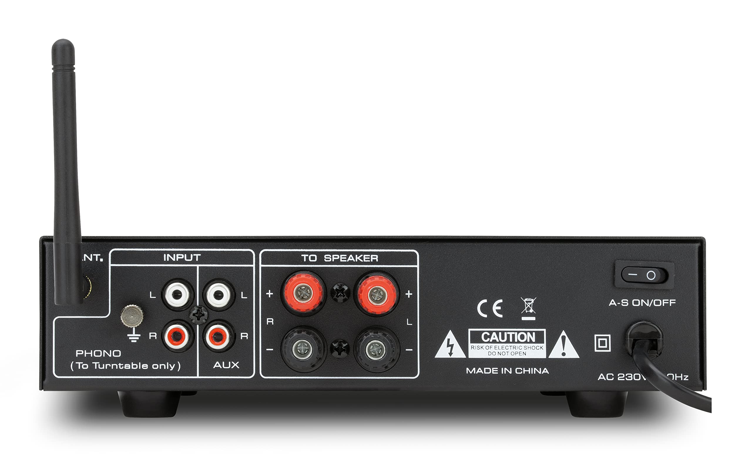 Dynavox Amplificador estéreo VP-40, Amplificador Hi-Fi Compacto con Entrada fonográfica para Tocadiscos, transmisión BT, Control de Graves y Agudos, Conector para Auriculares, Color Negro