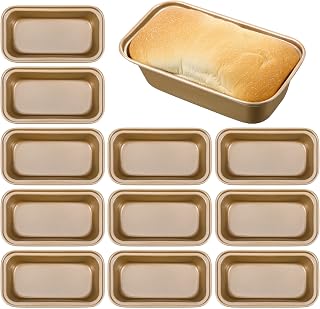 12 Pcs Mini Bread Loaf Pans Nonstick Small Loaf Pans for Baking 6.1 x 3.3 x 2.1 Inches Small Banana Bread Tins Tiny Meatloaf Pan Carbon Steel for Oven and Baking