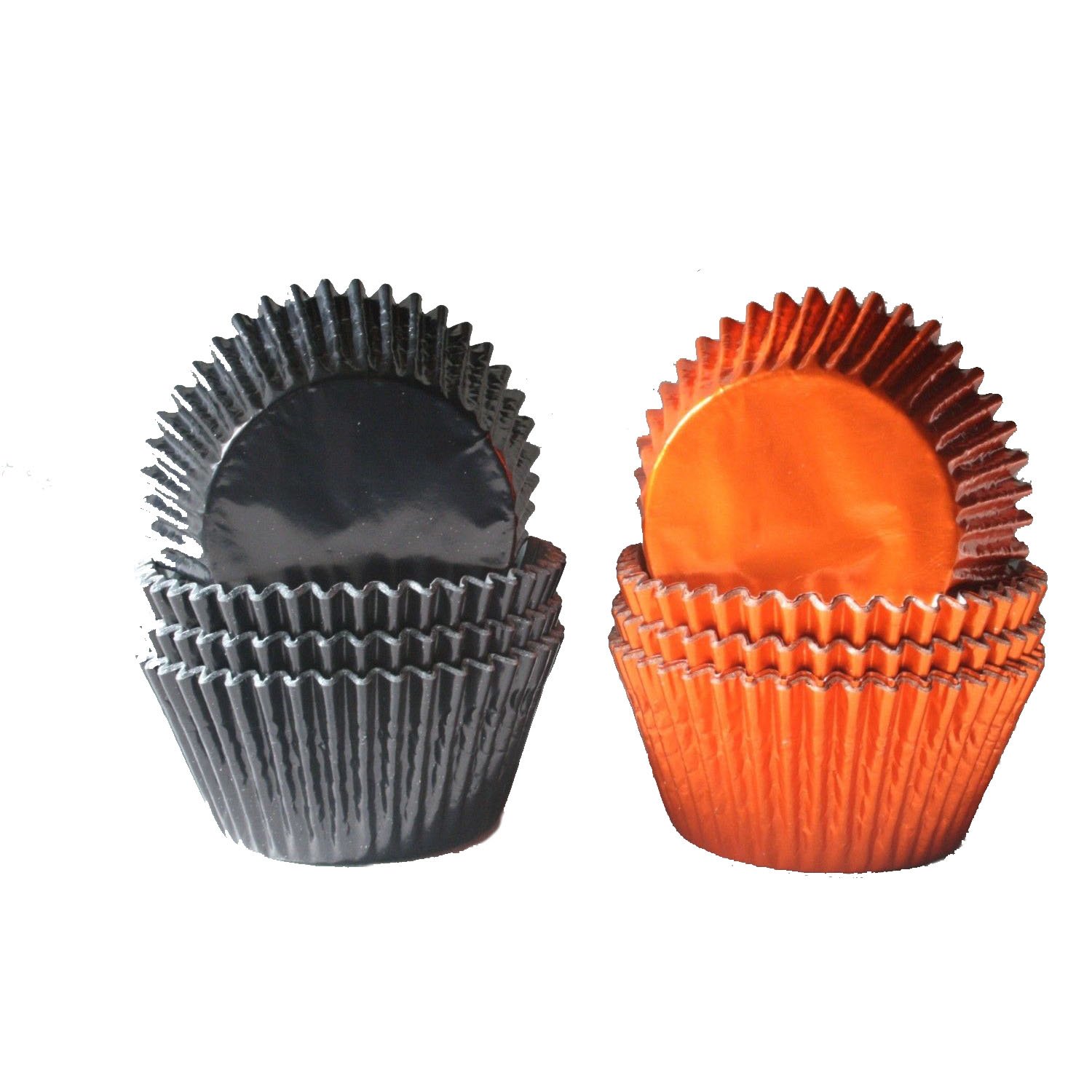 100 Mini Cupcake Cases Greaseproof Paper Baking Cases Party Cake -Orange & Black