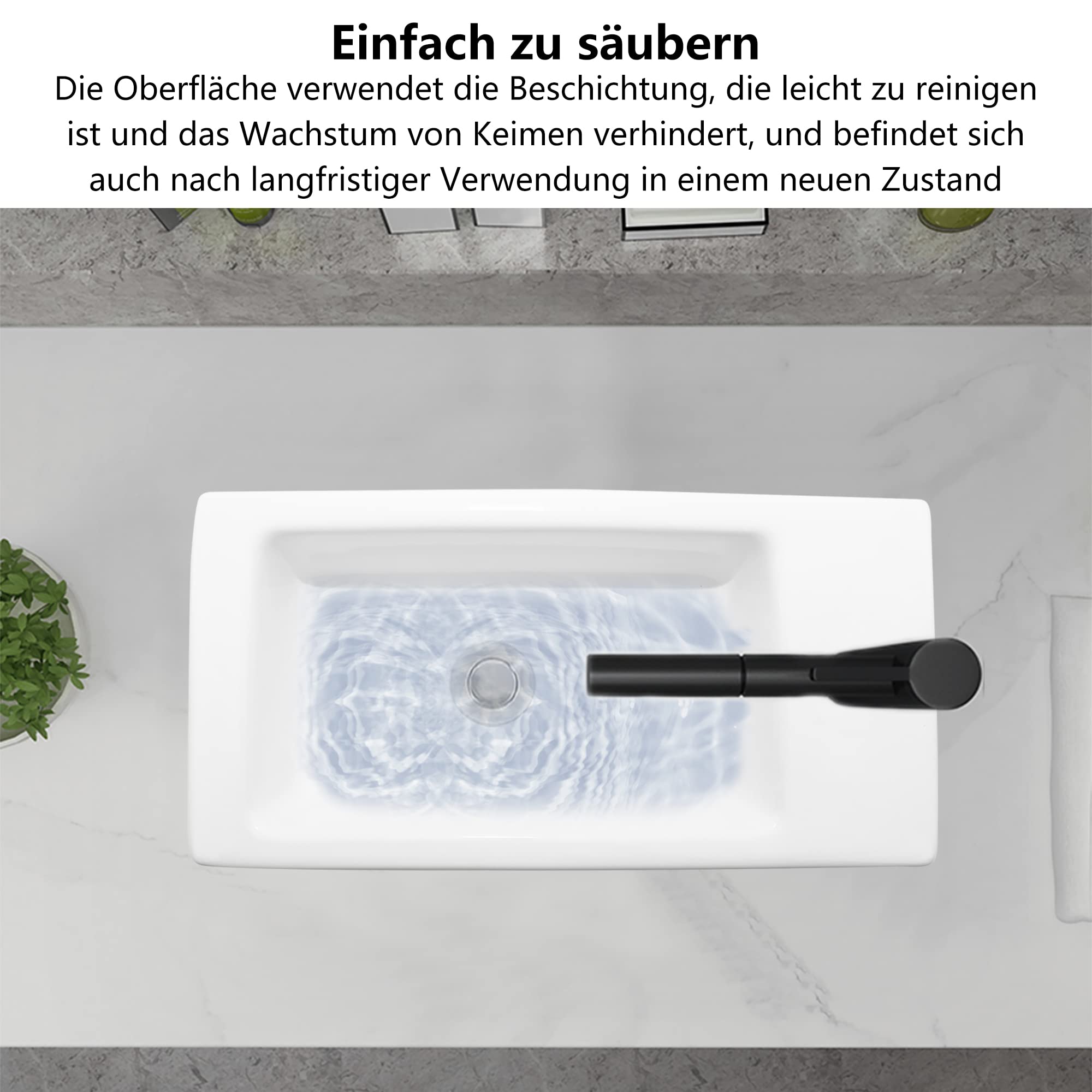 OUUTMEE A parete Lavandino da appoggio piccolo, 370 x 185 x 90mm, lavabo da parete o da appoggio per WC per gli ospiti | Lavandino piccolo mini, mini lavabo destro