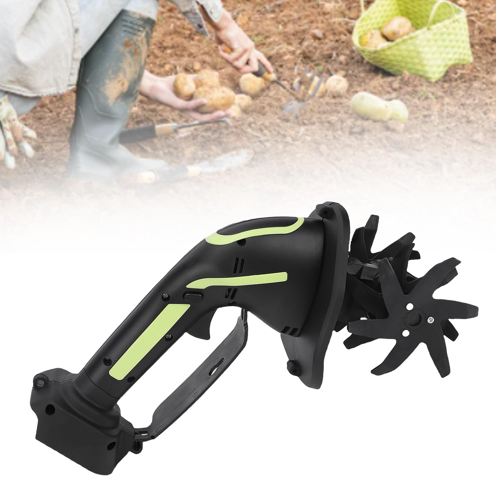 Aramox Motoazada de Jardín Mini Cultivador Inalámbrico ABS Acero Al Manganeso 235 RPM 4 Pulgadas de Ancho 4 Pulgadas de Profundidad para Aflojar el Suelo Desmalezar en Jardines Camas de Jardín