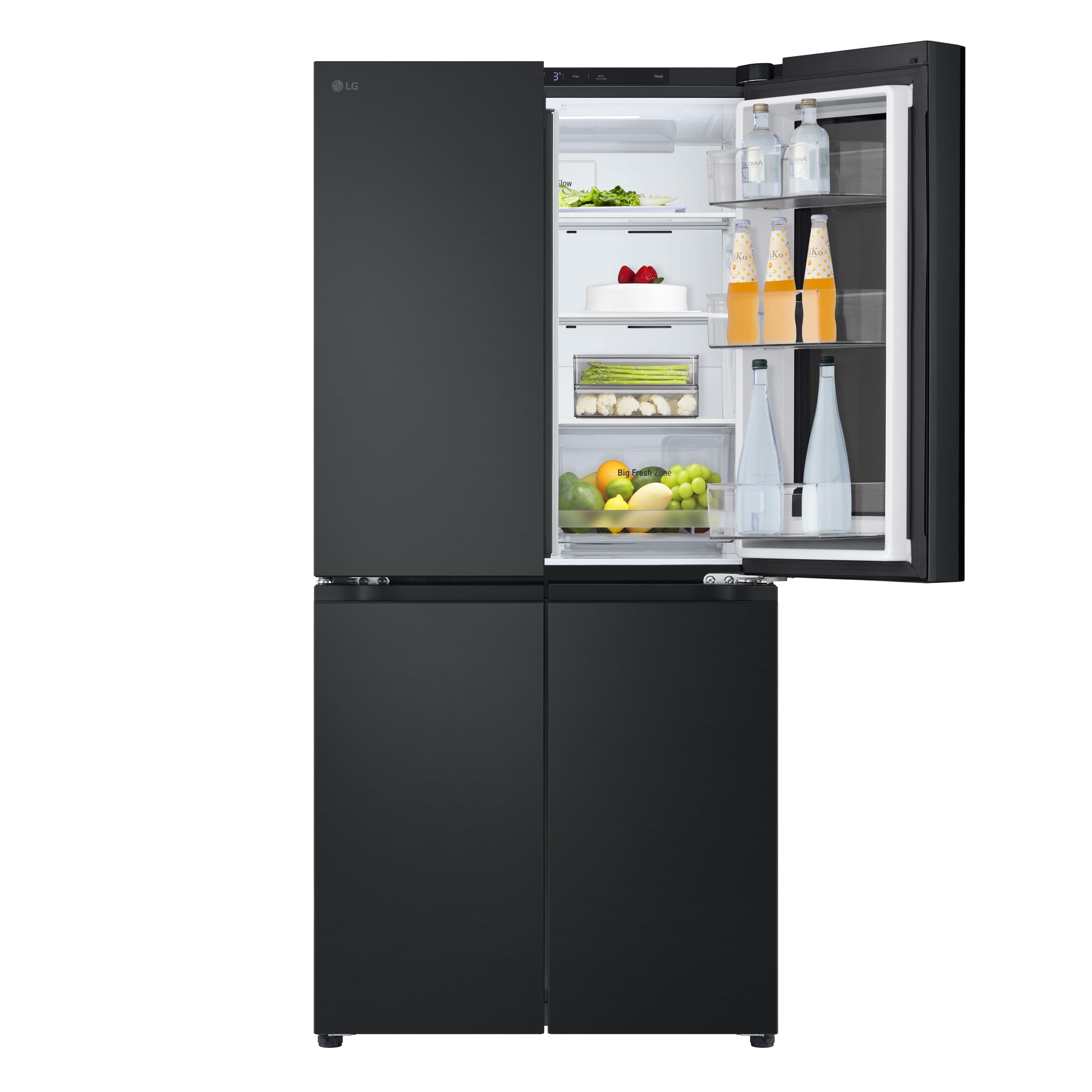 LG GMG860EPBE Frigorifero Slim Multidoor InstaView, Classe E, 638L, Wi-Fi, Door e Linear Cooling, Frigo con Dispenser Acqua UVnano senza allaccio, Metal Fresh, Frigorifero Nero Opaco