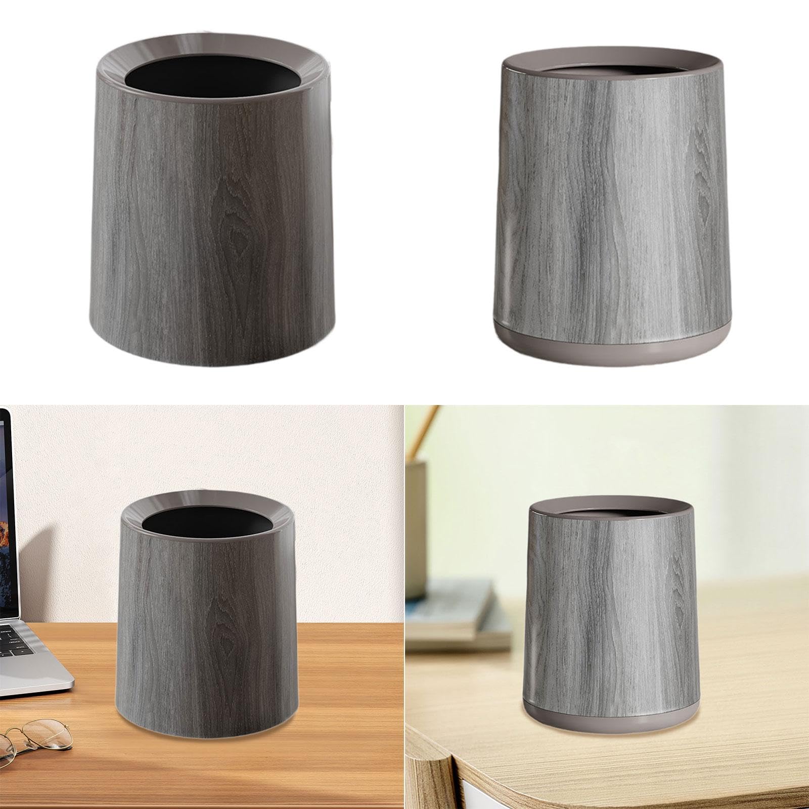 CALANDIS® Wood Grain Trash Can Room Aesthetic Stylish for Entryway Bathroom Study Room Without Base | Trash Cans & Wastebaskets | Household Supplies & Cleaning 1