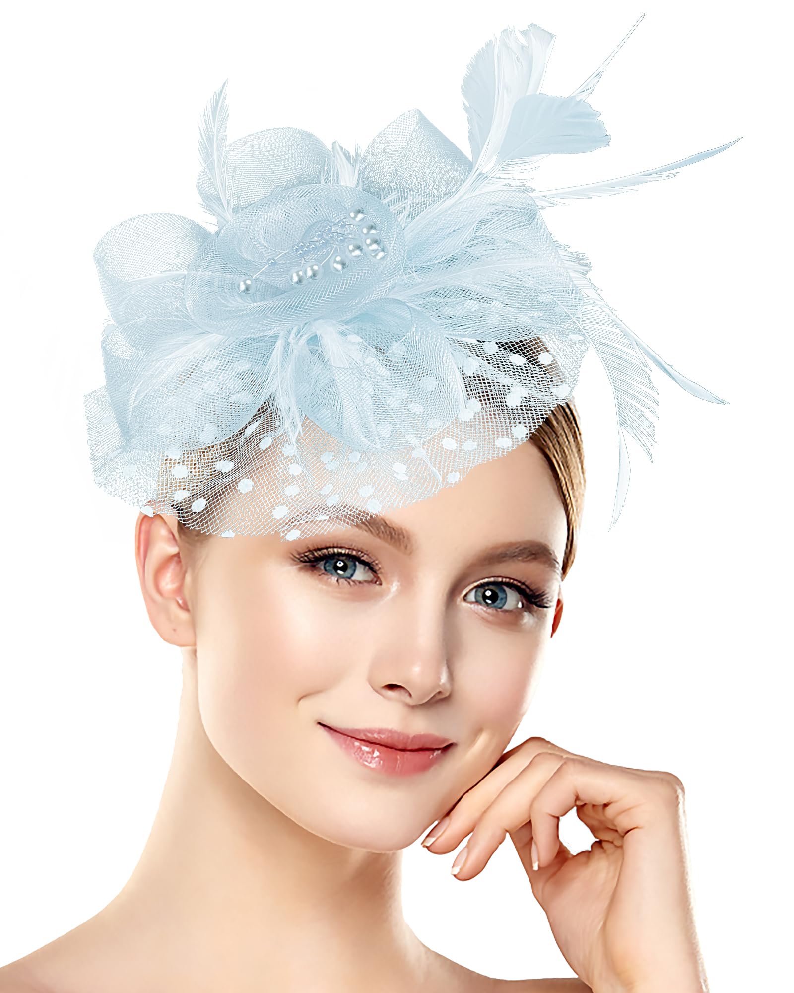 1920s 50s Vintage Fascinators Hat for Women Tea Party Halloween Headband Flower Bridal Shower Weddings Themed Events