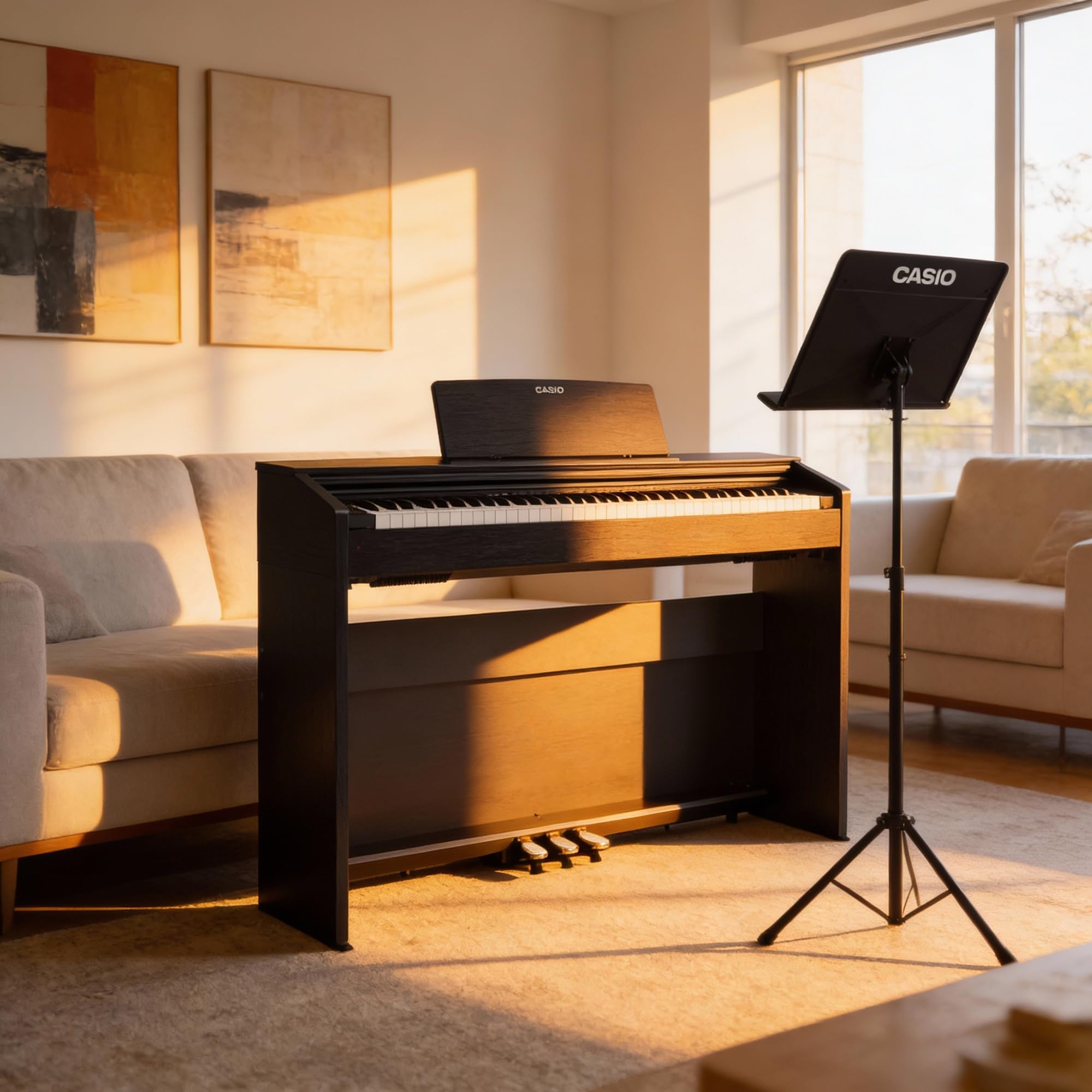 Casio Privia PX870BK Pianoforte Digitale a 88 Tasti - Nero Pacchetto con Pedale Sustain, Copertura, Cavo, Lezioni di Pianoforte Online, Video Didattico Austin Bazaar e Panno per Lucidatura