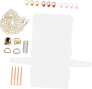Bag DIY Grid Sheet for Handbags, White Plastic Alloy Set